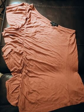 Forever 21 Rust Ruffle One-Shoulder Top